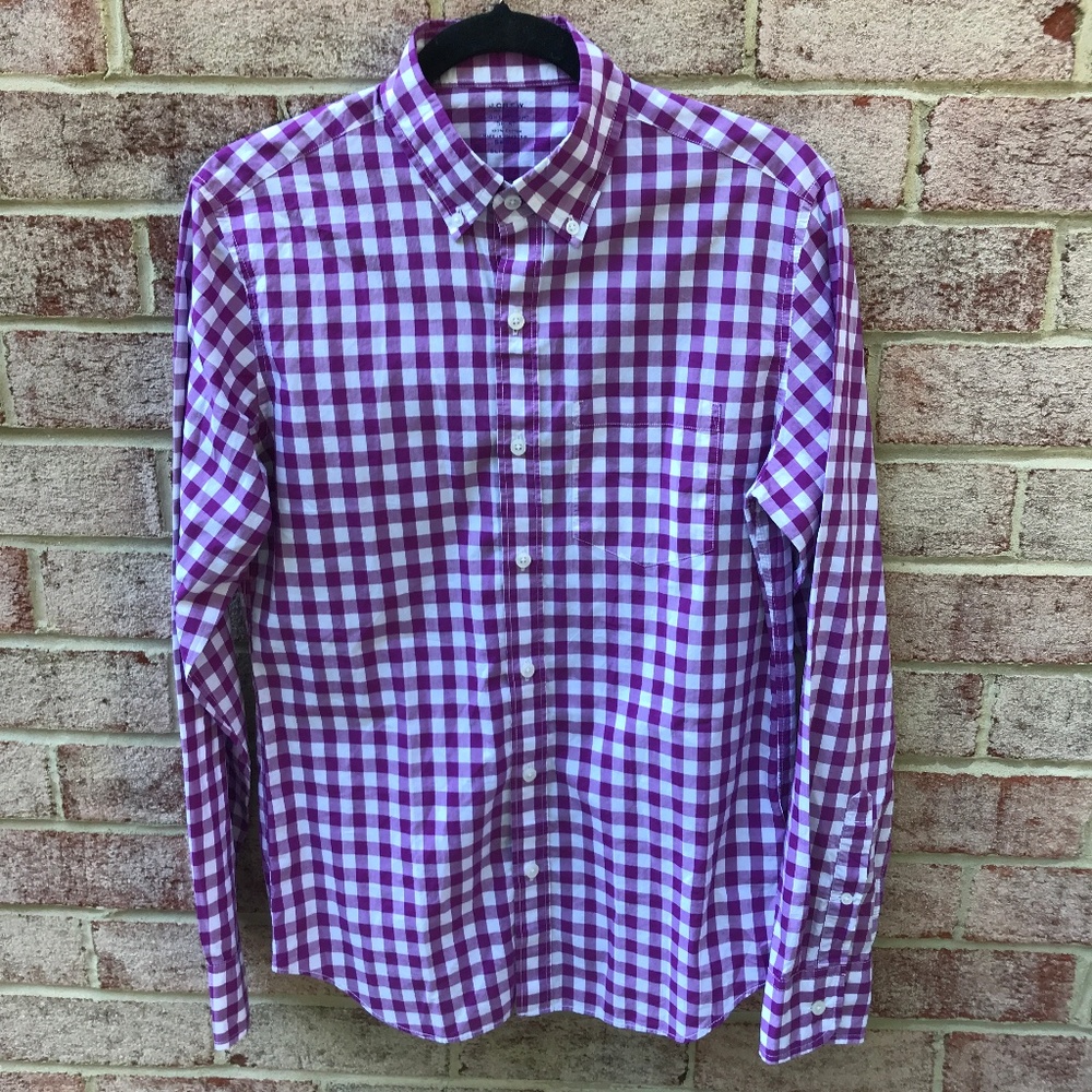 J. Crew Bright Purple Gingham Lightweight Shirt